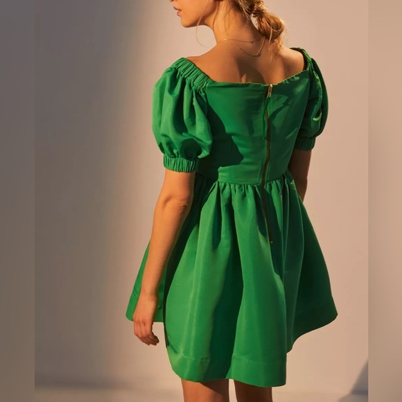 Perseverance London Ottoman Puff Sleeve Mini Dress - Size 6 - Picture 2 of 8
